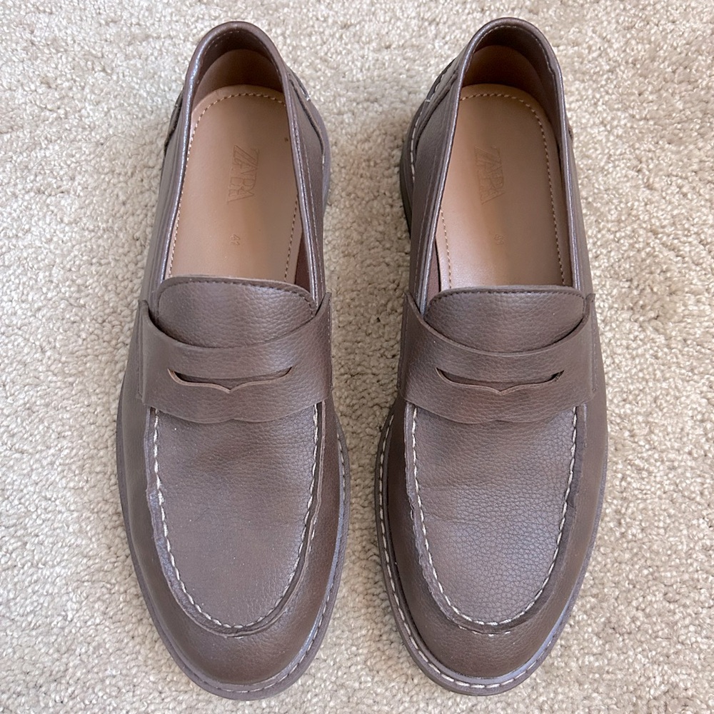Zara Man chocolate brown loafers